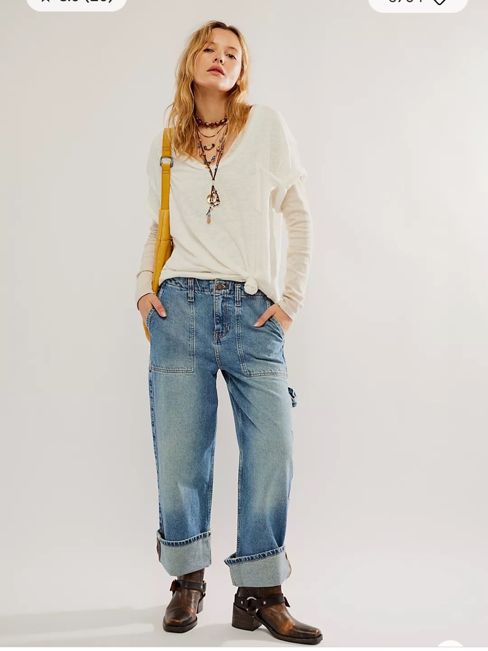 Free People Light Blue Wide Leg Jeans
